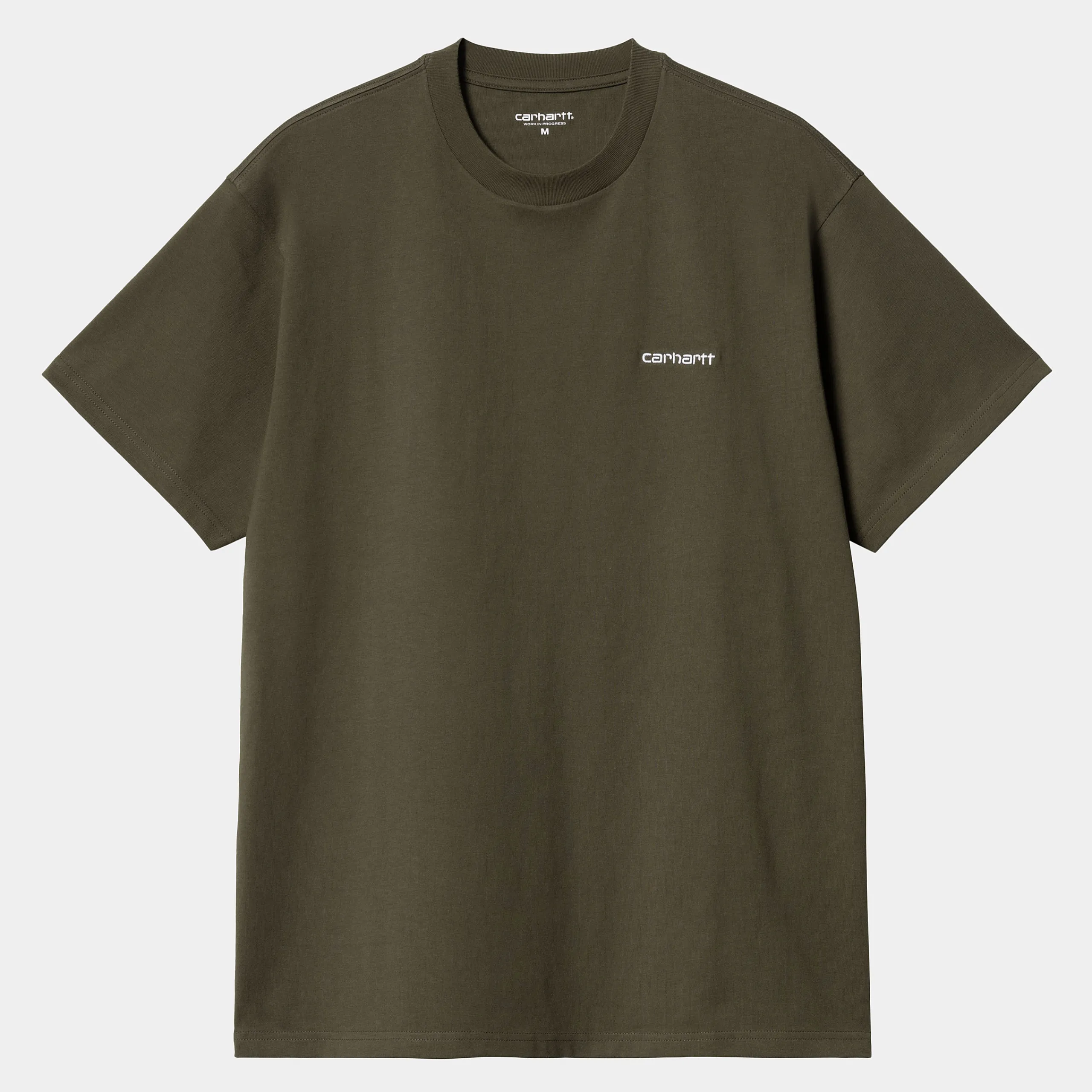 T-Shirts & Polos>Carhartt WIP S/S Script Embroidery T-Shirt Cypress / White