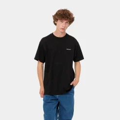 T-Shirts & Polos>Carhartt WIP S/S Script Embroidery T-Shirt Black / White