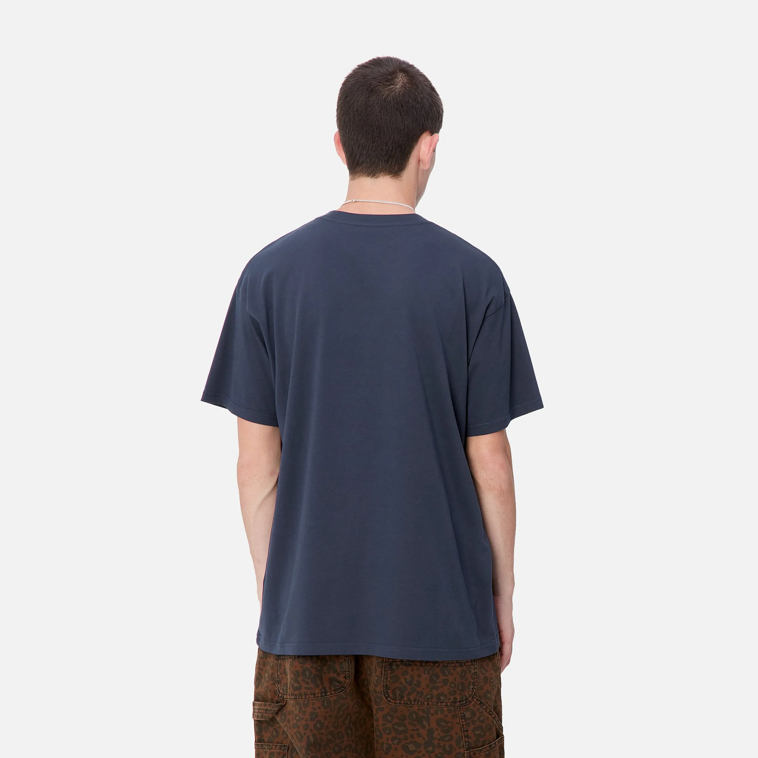 T-Shirts & Polos>Carhartt WIP S/S Script Embroidery T-Shirt Air Force Blue / White