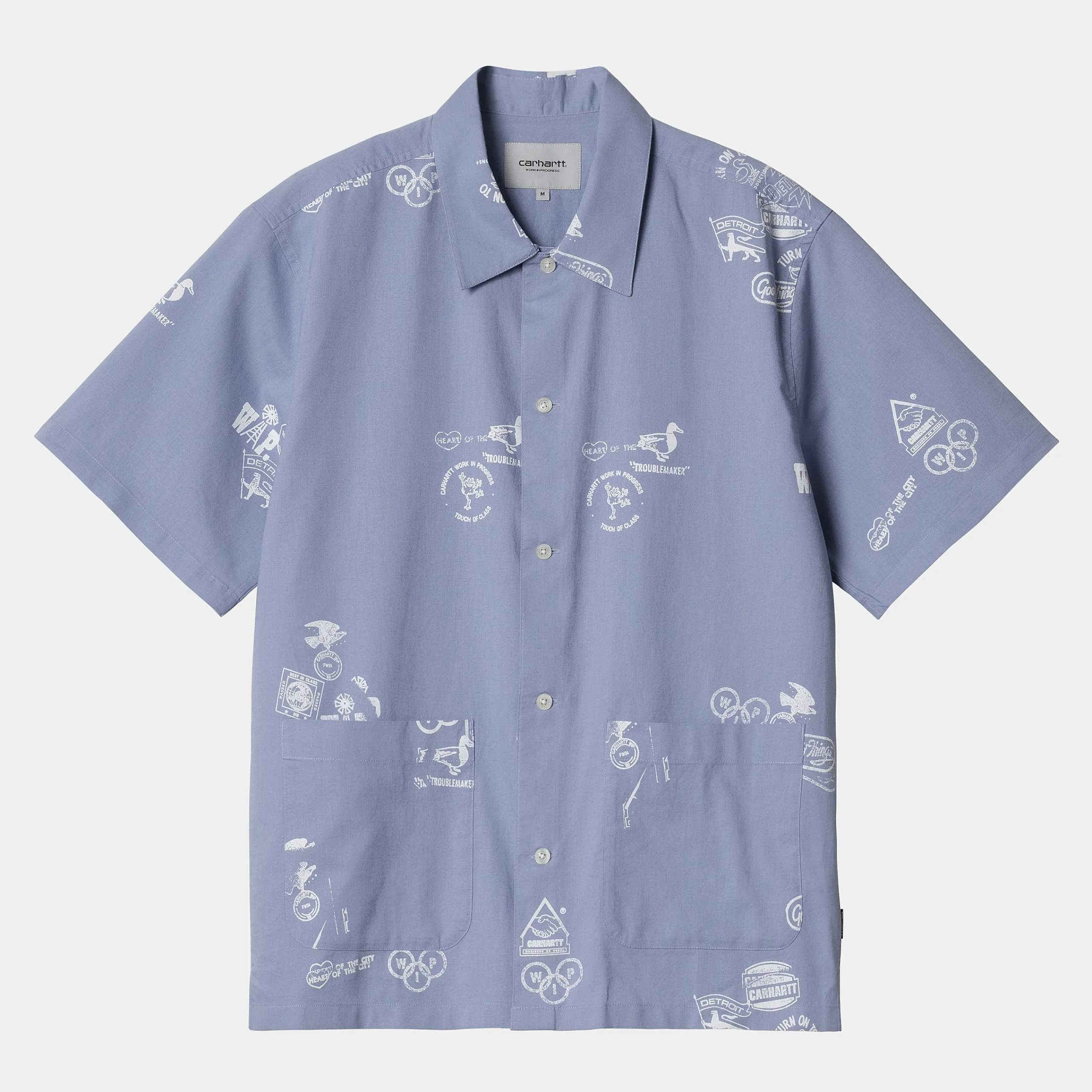 Hemden>Carhartt WIP S/S Stamp Shirt Stamp Print, Charm Blue