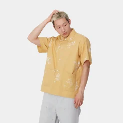 Hemden>Carhartt WIP S/S Stamp Shirt Stamp Print, Bourbon
