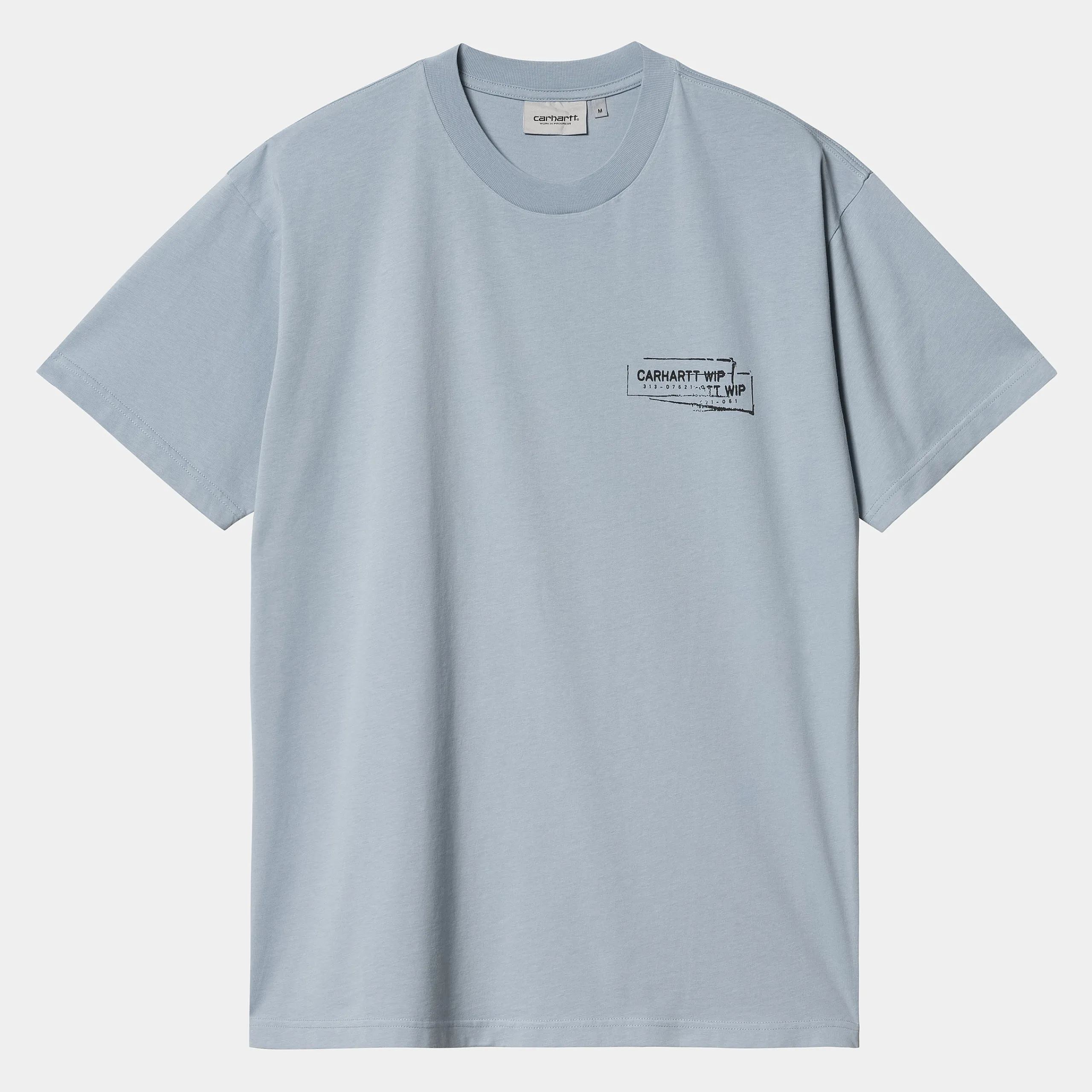 T-Shirts & Polos>Carhartt WIP S/S Stamp T-Shirt Misty Sky / Black