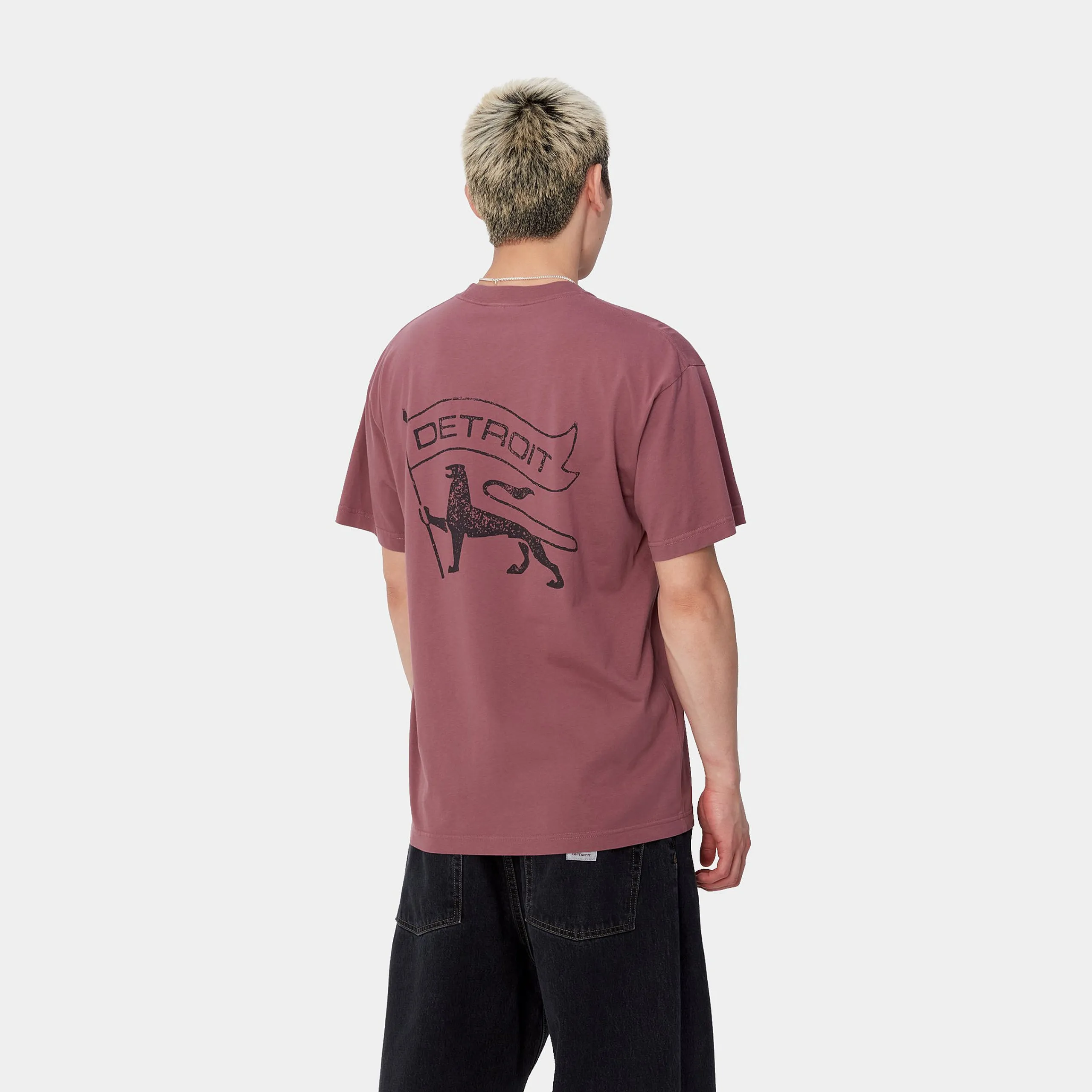 T-Shirts & Polos>Carhartt WIP S/S Stamp T-Shirt Dusty Fuchsia / Black
