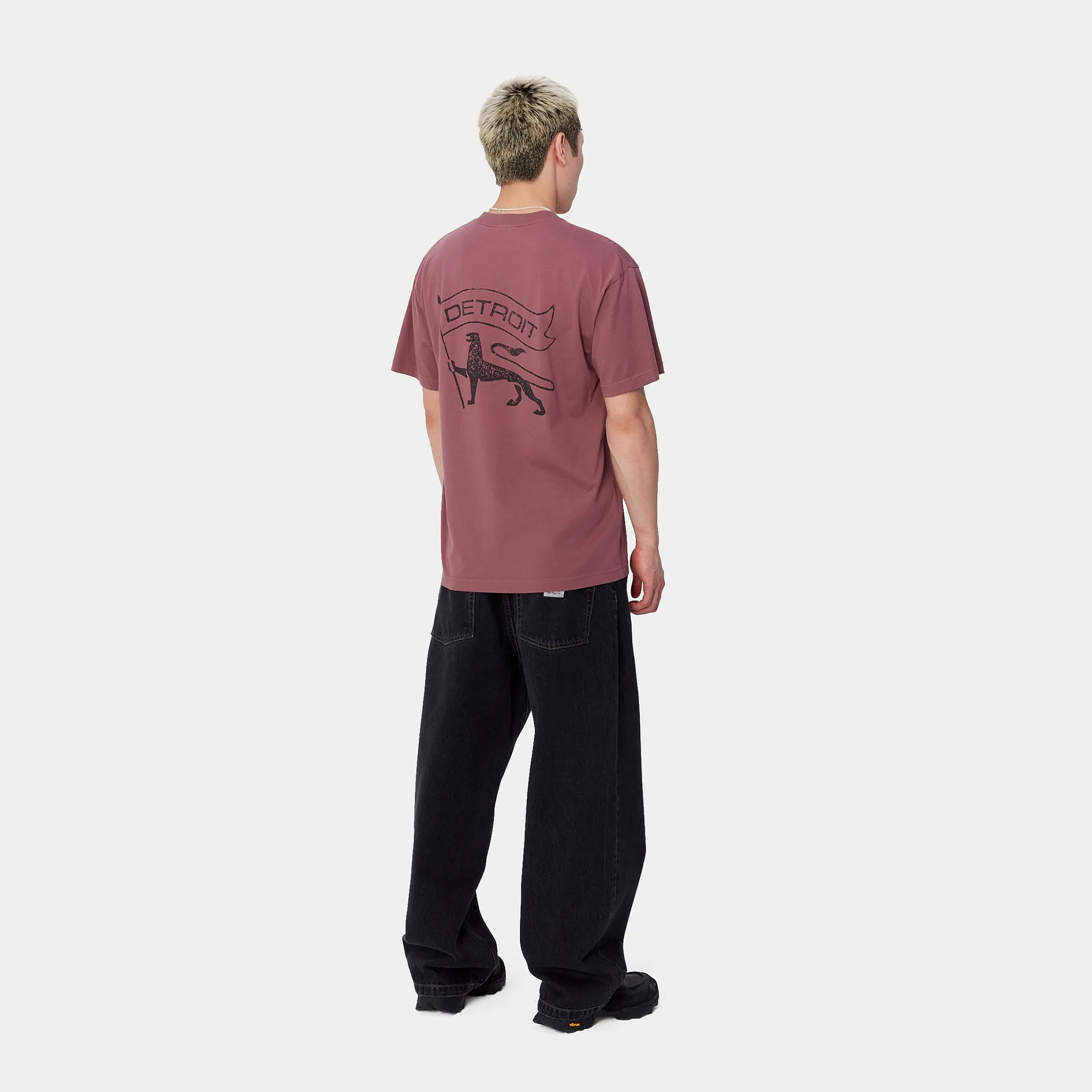 T-Shirts & Polos>Carhartt WIP S/S Stamp T-Shirt Dusty Fuchsia / Black