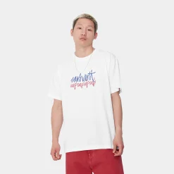 T-Shirts & Polos>Carhartt WIP S/S Stereo T-Shirt White