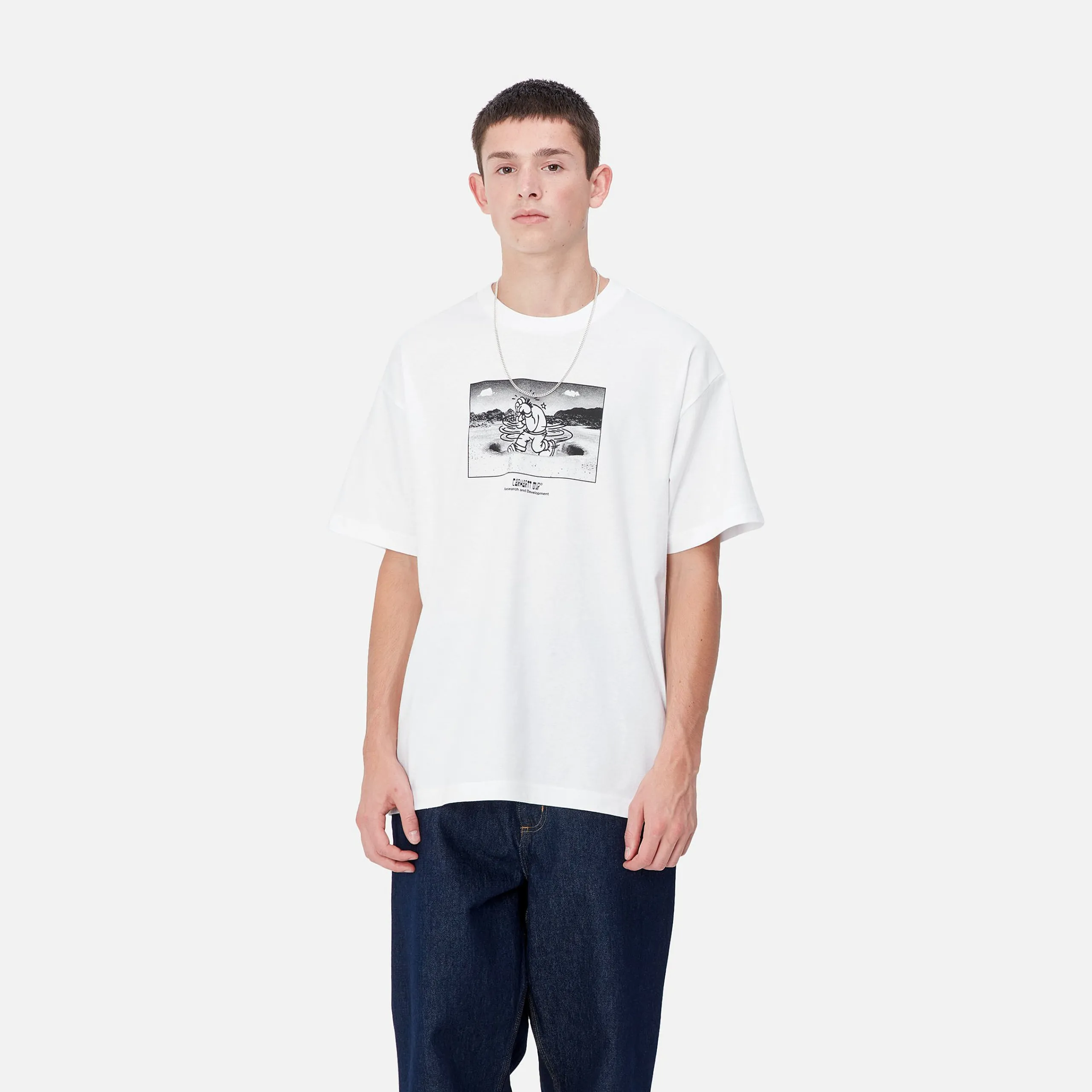 T-Shirts & Polos>Carhartt WIP S/S Think Tank T-Shirt White
