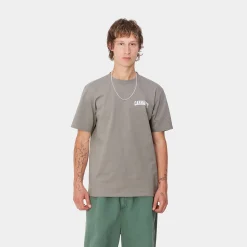 T-Shirts & Polos>Carhartt WIP S/S University Script T-Shirt Misty Grey / White