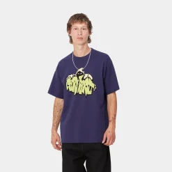 T-Shirts & Polos>Carhartt WIP S/S Yute T-Shirt Aura