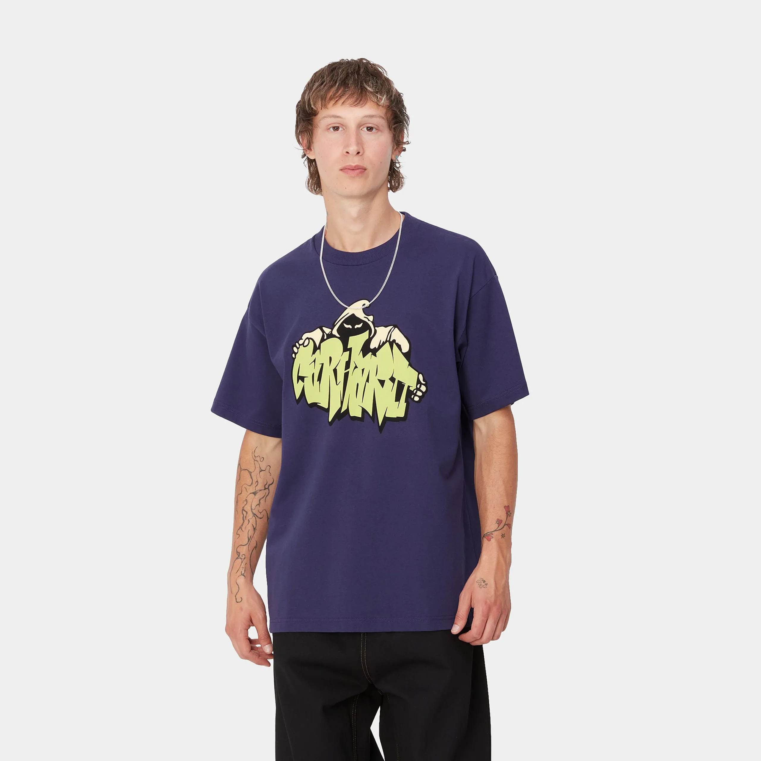 T-Shirts & Polos>Carhartt WIP S/S Yute T-Shirt Aura