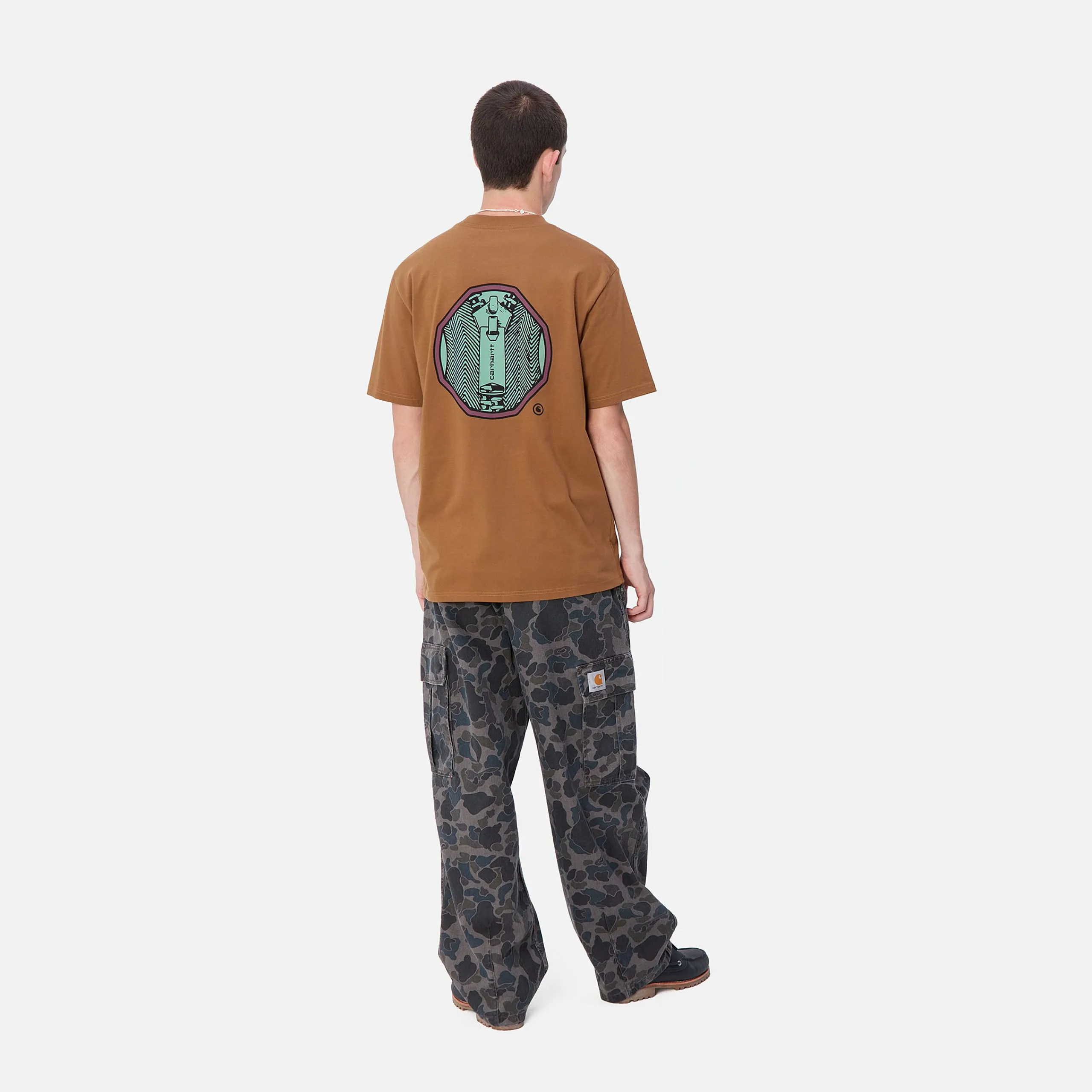 T-Shirts & Polos>Carhartt WIP S/S Zipper T-Shirt Hamilton Brown