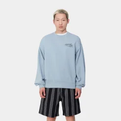 Sweats>Carhartt WIP Stamp Sweat Misty Sky / Black
