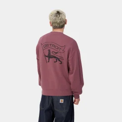Sweats>Carhartt WIP Stamp Sweat Dusty Fuchsia / Black