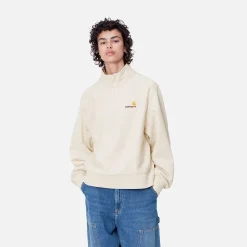 Sweats>Carhartt WIP W' American Script High Neck Sweatshirt Moonbeam