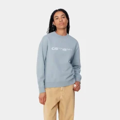 Sweats>Carhartt WIP W' Carhartt Sweatshirt Misty Sky / White