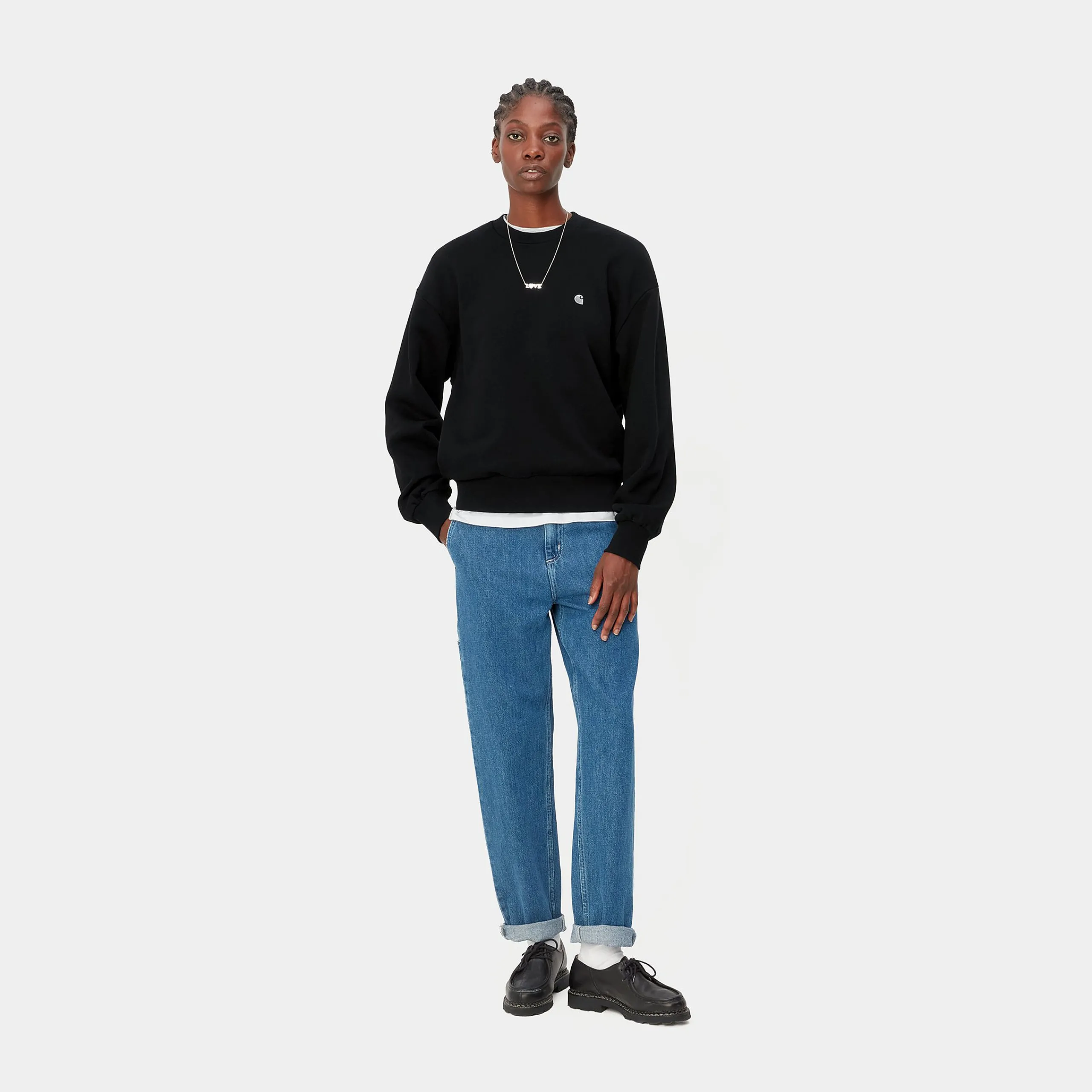 Sweats>Carhartt WIP W' Casey Sweatshirt Black / Silver