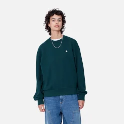 Sweats>Carhartt WIP W' Casey Sweatshirt Duck Blue / Silver