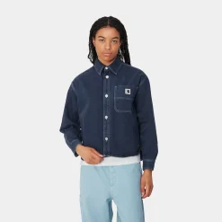 Jacken|Hemden>Carhartt WIP W' Georgia Shirt Jac Air Force Blue