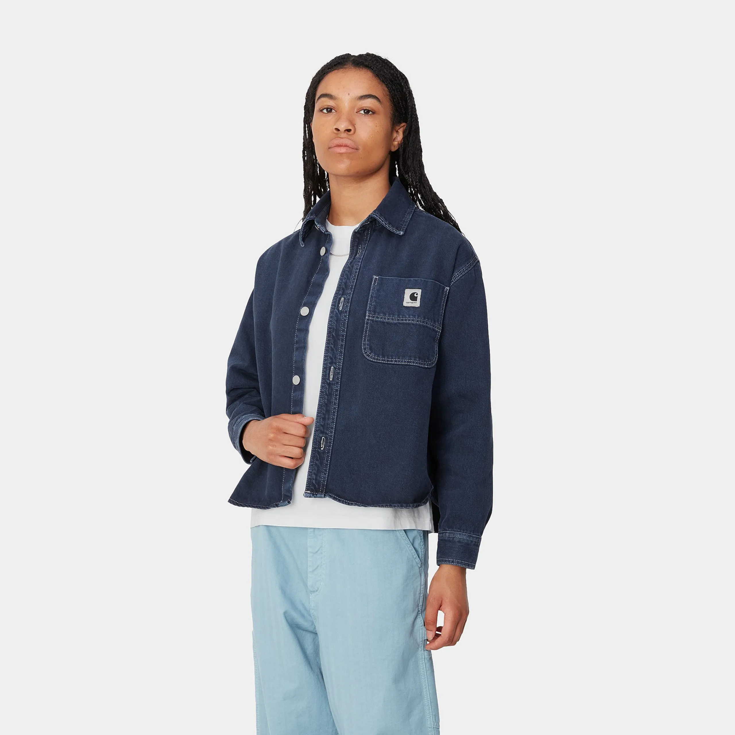 Jacken|Hemden>Carhartt WIP W' Georgia Shirt Jac Air Force Blue