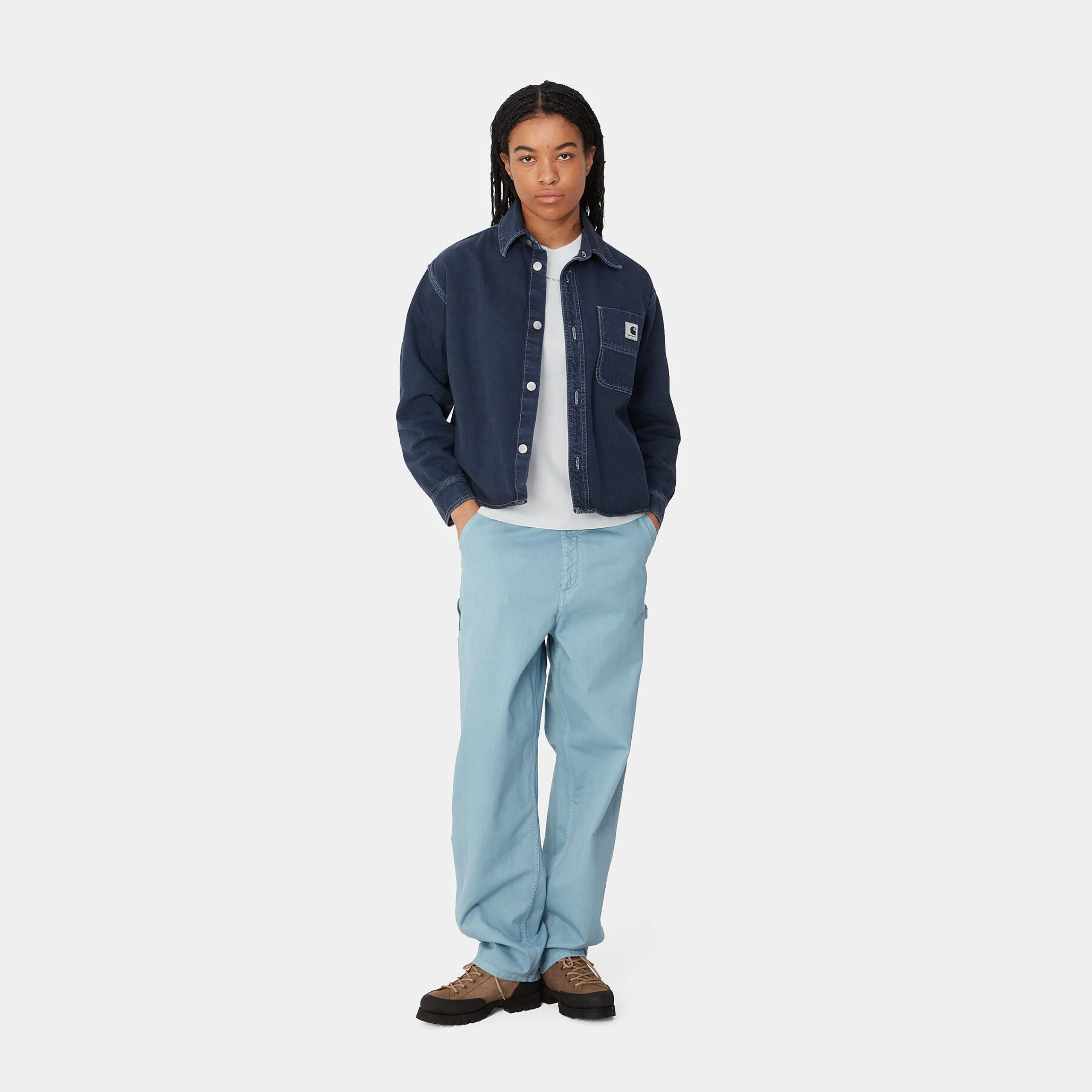 Jacken|Hemden>Carhartt WIP W' Georgia Shirt Jac Air Force Blue
