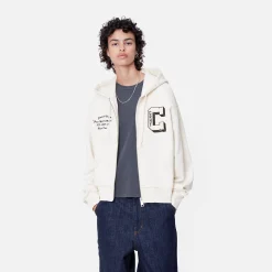 Sweats>Carhartt WIP W' Hooded Brown Ducks Sweat Jacket Wax