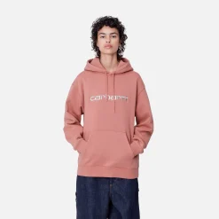 Sweats>Carhartt WIP W' Hooded Carhartt Sweatshirt Dusty Rose / Moonbeam