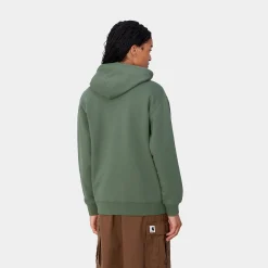 Sweats>Carhartt WIP W' Hooded Carhartt Sweatshirt Duck Green / Aura