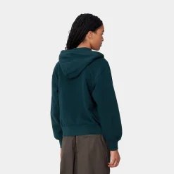 Sweats>Carhartt WIP W' Hooded Casey Jacket Duck Blue / Silver