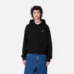 Sweats>Carhartt WIP W' Hooded Casey Sweatshirt Black / Silver