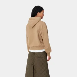 Sweats>Carhartt WIP W' Hooded Casey Sweatshirt Peanut / Silver