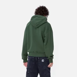 Sweats>Carhartt WIP W' Hooded Casey Sweatshirt Sycamore Tree / Silver