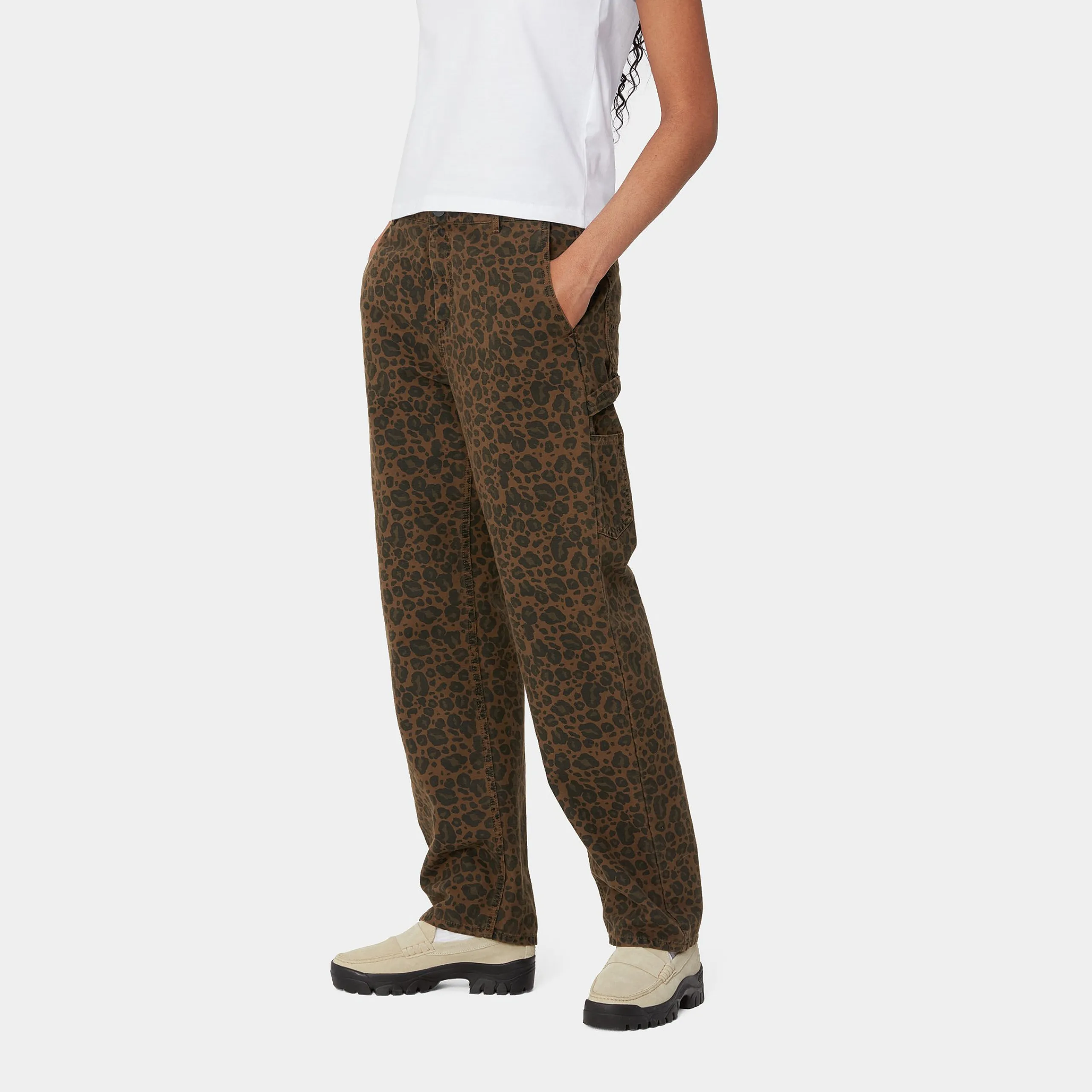 Hosen>Carhartt WIP W' Leo Pierce Pant Straight Camo Leo, Tamarind / Tamarind