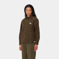 Hemden|Denim>Carhartt WIP W' L/S Leo Shirt Camo Leo, Tamarind / Tamarind