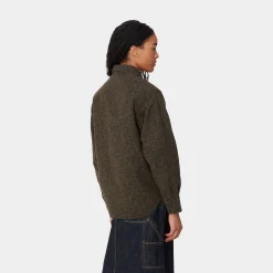 Hemden|Denim>Carhartt WIP W' L/S Leo Shirt Camo Leo, Tamarind / Office Green