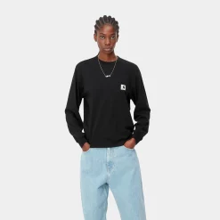 T-Shirts>Carhartt WIP W' L/S Pocket T-Shirt Black