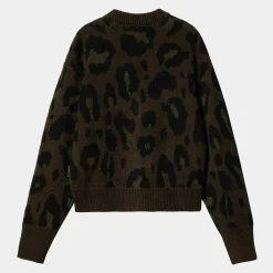 Strick>Carhartt WIP W' Merton Cardigan Camo Leo Jacquard, Tamarind