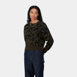 Strick>Carhartt WIP W' Merton Sweater Camo Leo Jacquard, Tamarind