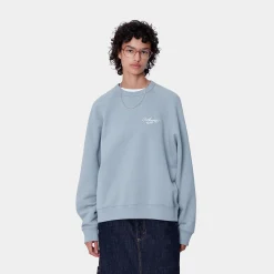 Sweats>Carhartt WIP W' Signature Sweat Dusty Ice / White