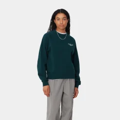 Sweats>Carhartt WIP W' Signature Sweat Duck Blue / White