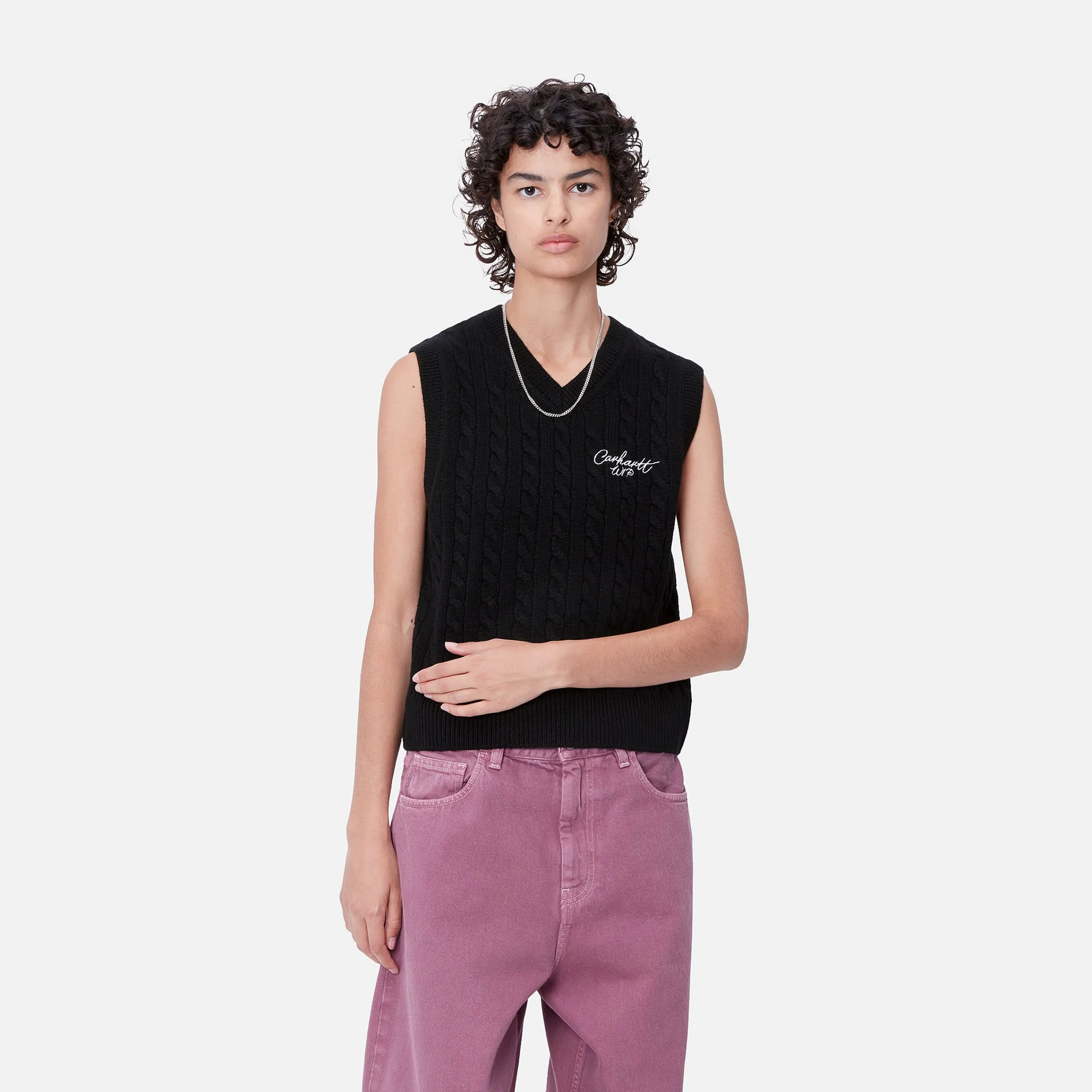 Strick>Carhartt WIP W' Signature Vest Sweater Black / Wax