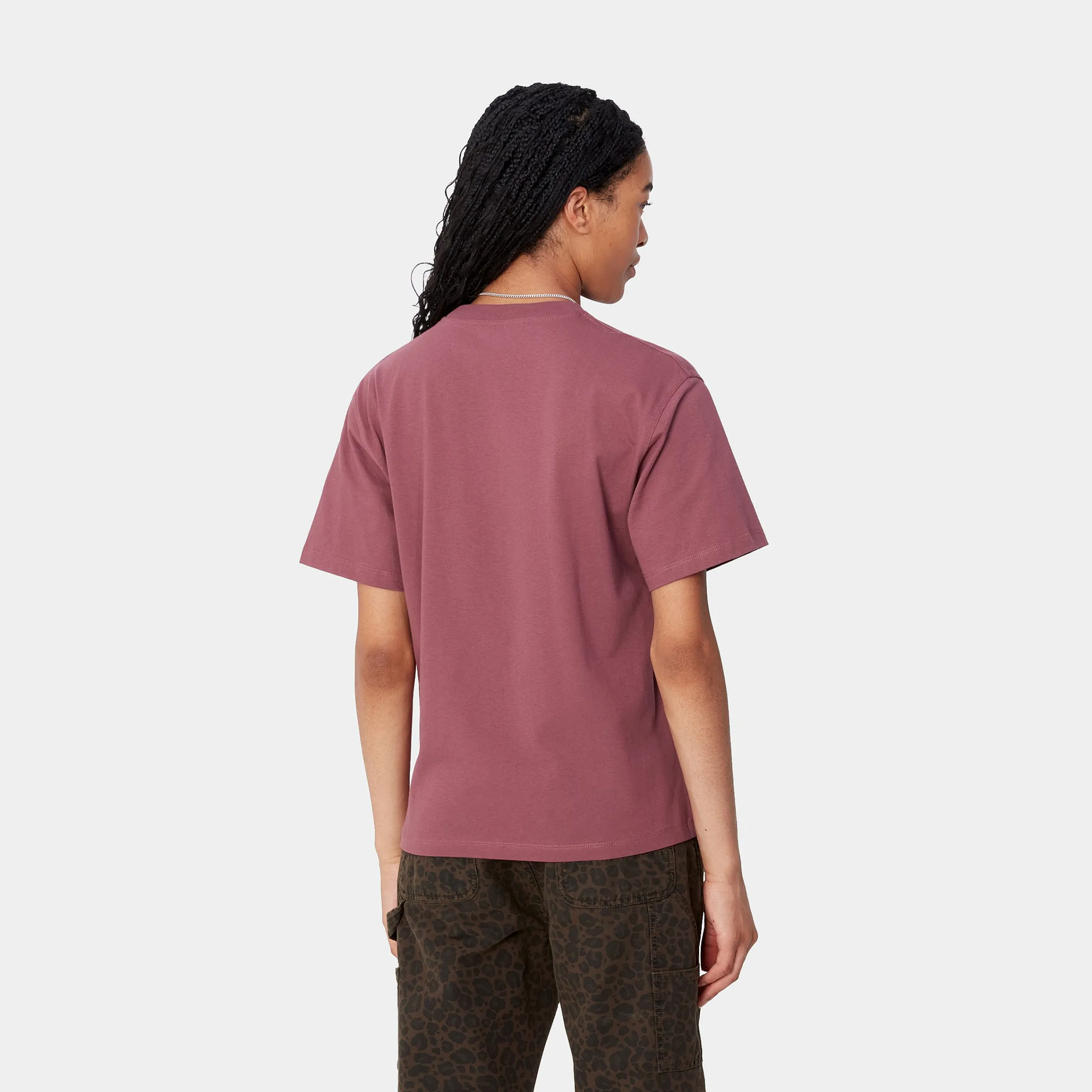 T-Shirts>Carhartt WIP W' S/S American Script T-Shirt Dusty Fuchsia