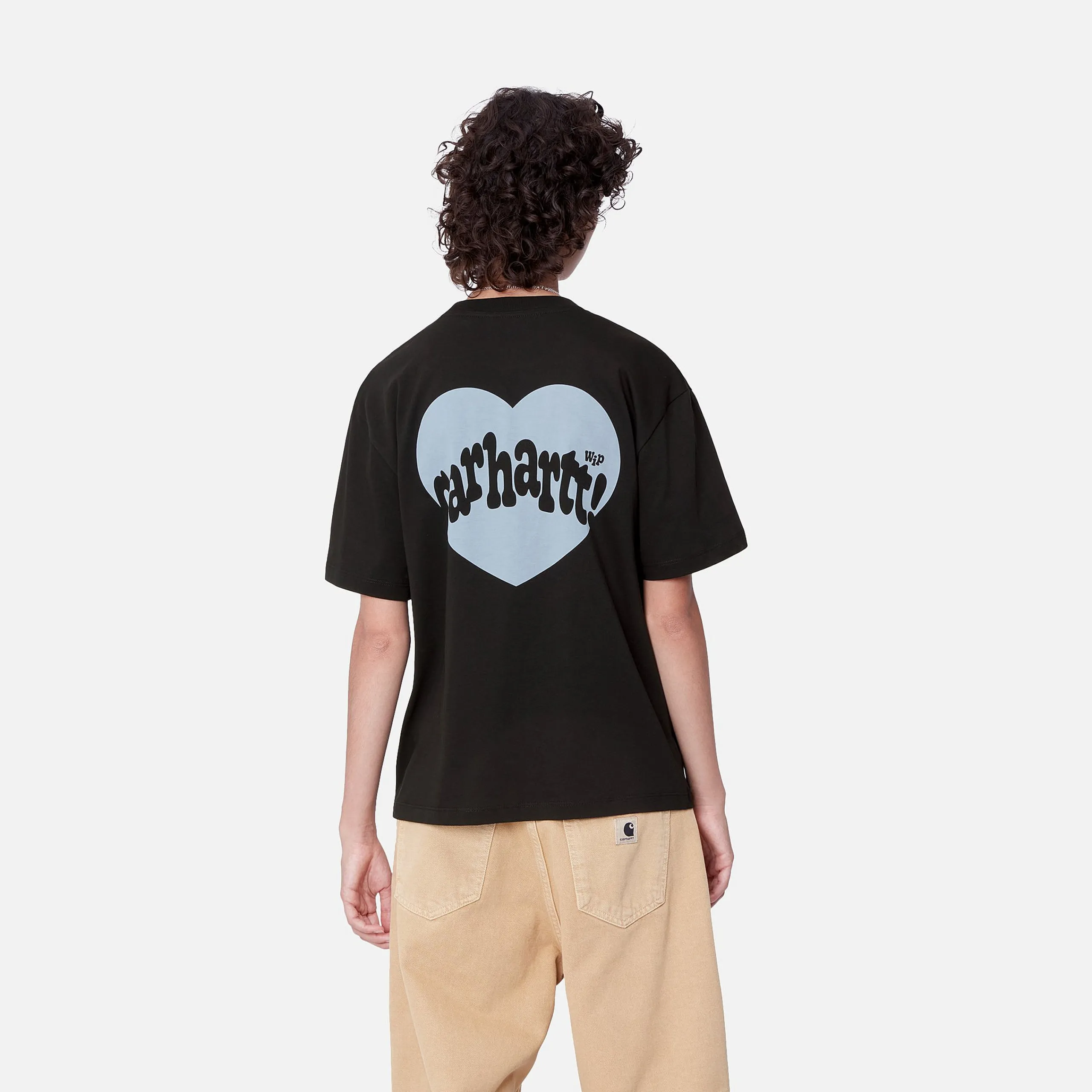 T-Shirts>Carhartt WIP W' S/S Amour T-Shirt Black / Misty Sky