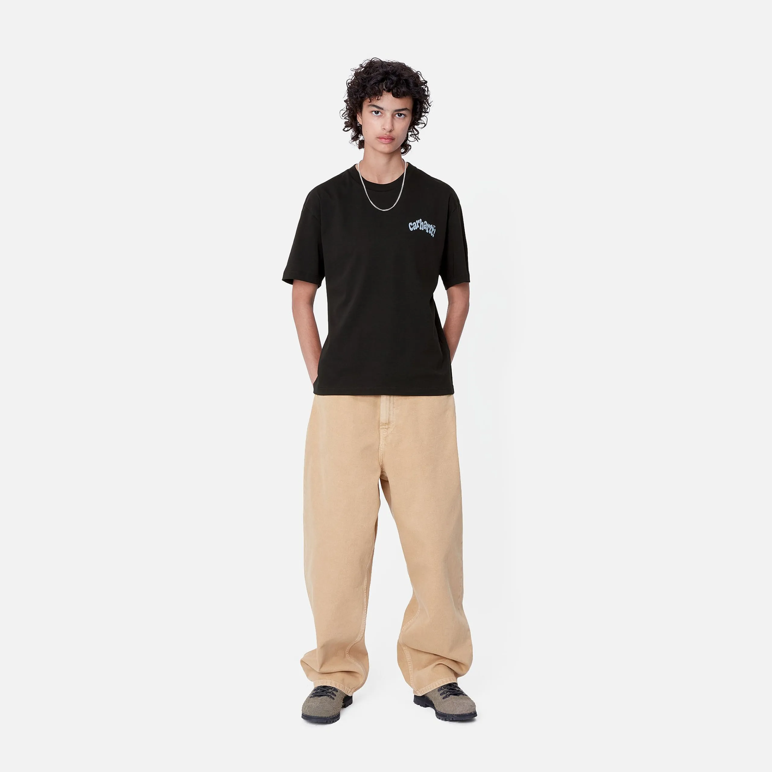 T-Shirts>Carhartt WIP W' S/S Amour T-Shirt Black / Misty Sky