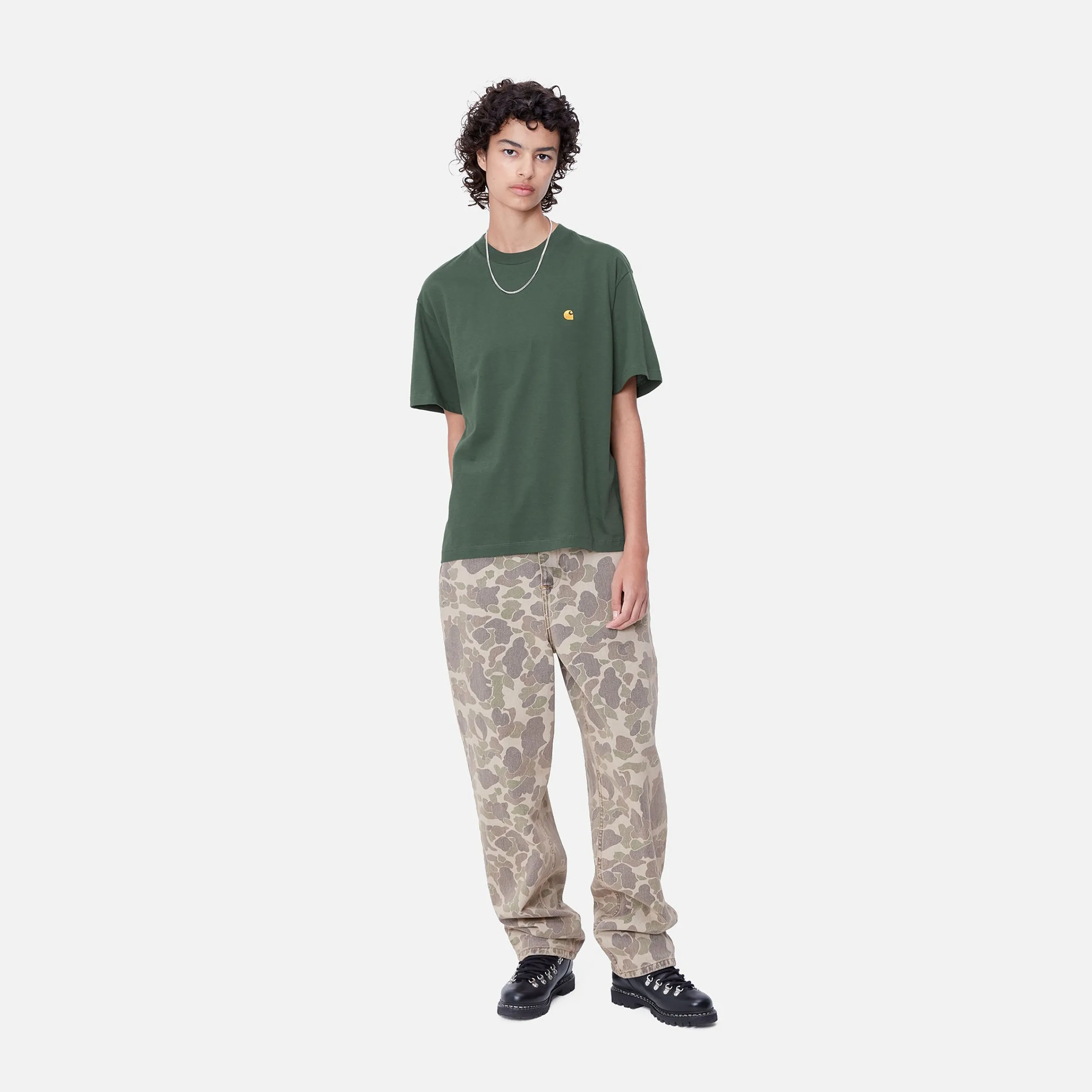 T-Shirts>Carhartt WIP W' S/S Chase T-Shirt Sycamore Tree / Gold