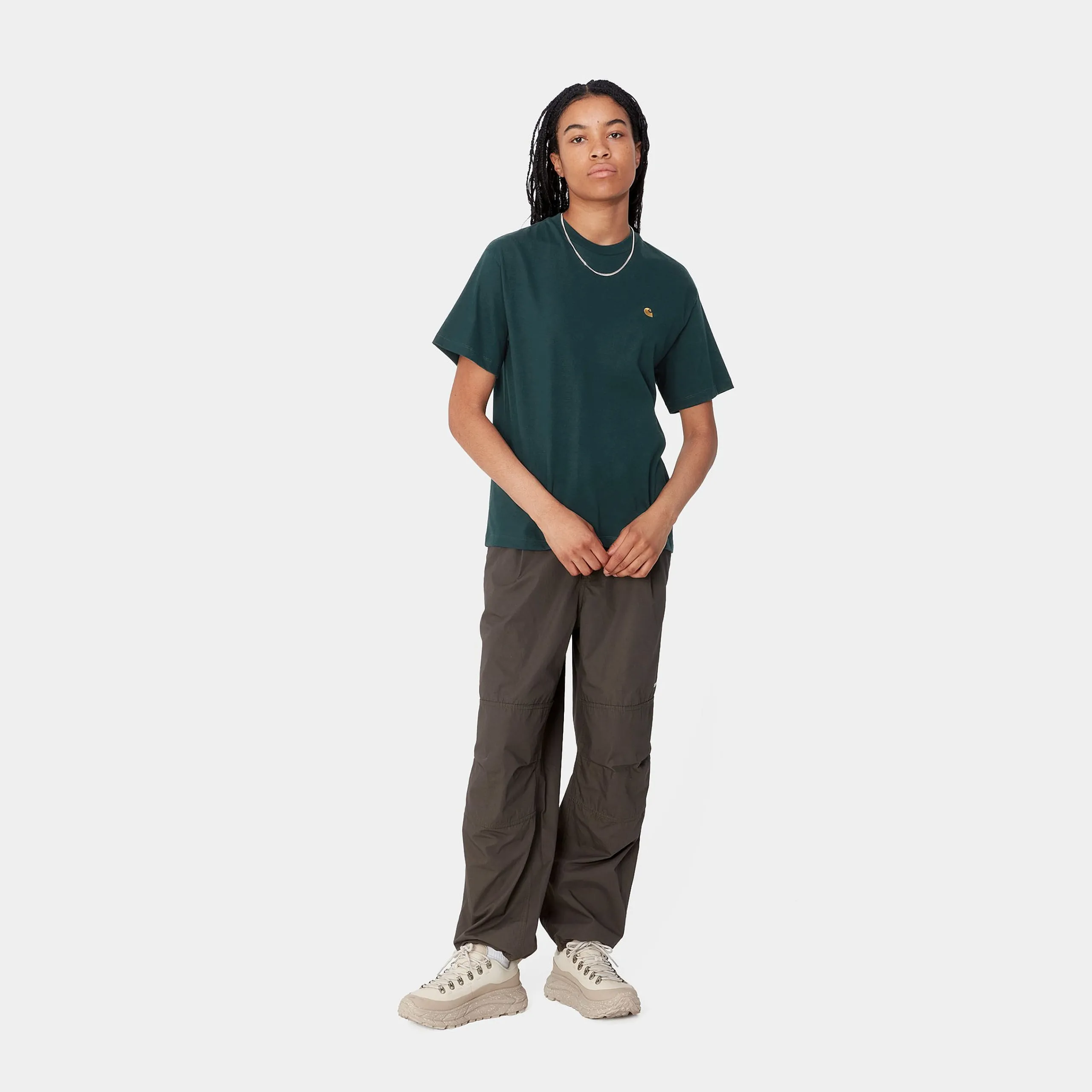 T-Shirts>Carhartt WIP W' S/S Chase T-Shirt Duck Blue / Gold