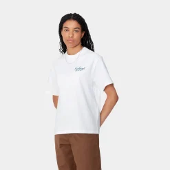 T-Shirts>Carhartt WIP W' S/S Exchange T-Shirt White / Blue