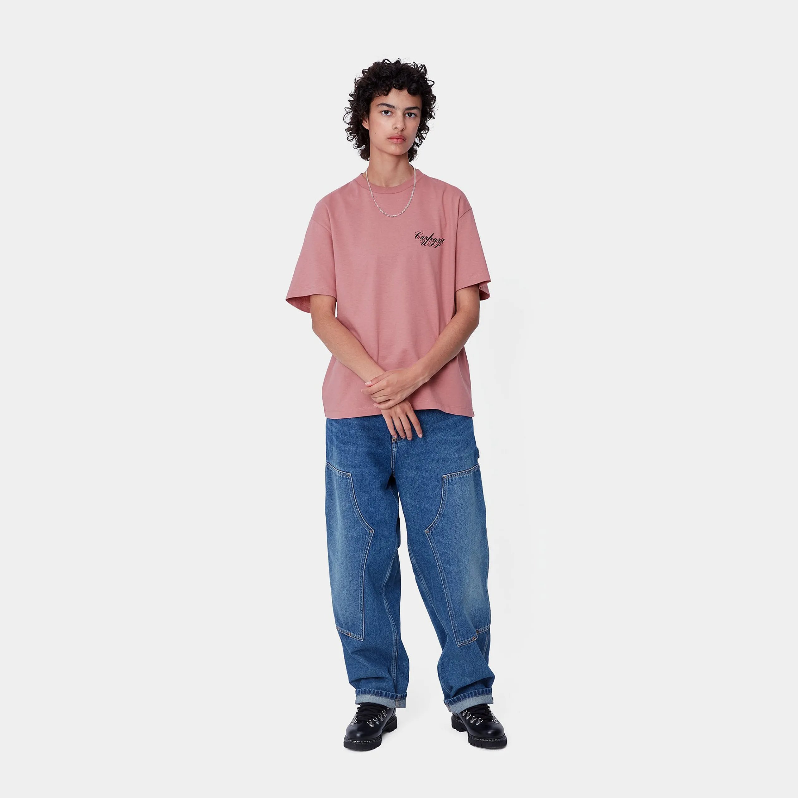 T-Shirts>Carhartt WIP W' S/S Exchange T-Shirt Dusty Rose / Black