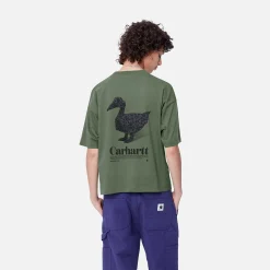 T-Shirts>Carhartt WIP W' S/S Fold Leo T-Shirt Duck Green