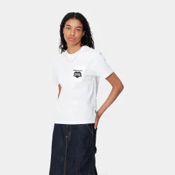 T-Shirts>Carhartt WIP W' S/S Heart Train Pocket T-S White