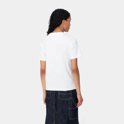 T-Shirts>Carhartt WIP W' S/S Heart Train Pocket T-S White