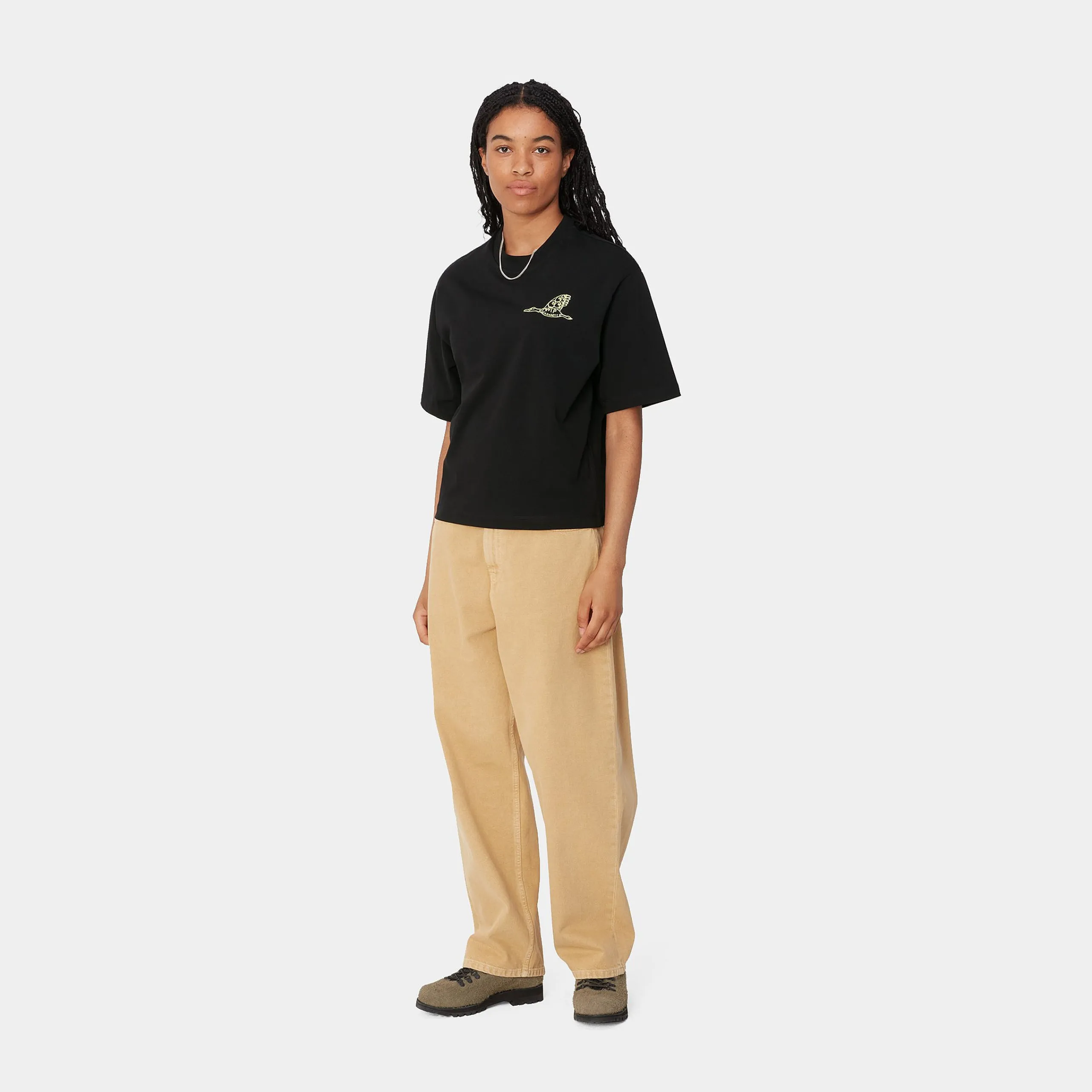 T-Shirts>Carhartt WIP W' S/S Kainosho T-Shirt Black / Arctic Lime